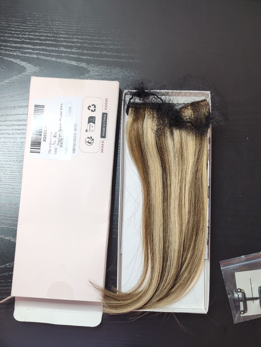 9 In Human Hair Clip In Hair Extensions Medium Brown Mixed Dark Blonde 31g 6pcs